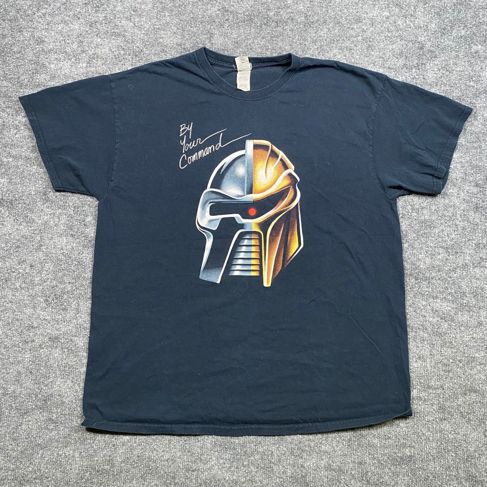 Gildan Battlestar Galactica Cylon By Your‎ Command Graphic T-Shirt Mens XL Navy